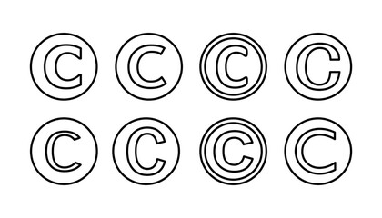 Copyright icon vector. copyright symbol