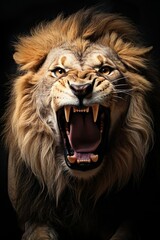 The Lion King, A Powerful Lion Exuding Strength and Presence, Evoking the Essence of a Lion King - obrazy, fototapety, plakaty
