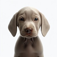 Fototapeta premium Weimaraner Baby's Innocent Gaze: Cherished Moments, Generative AI