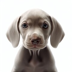 Fototapeta premium Weimaraner Pup's Adorable Naps: Dreamy Fuzziness, Generative AI