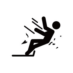 People fall line icon vector design template and ilustration with editable stroke