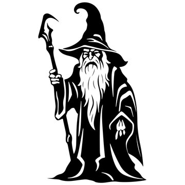 Wizard Character Vector illustration,magician vector, White Background