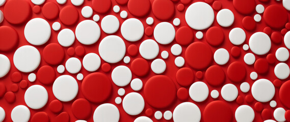 white and red circles background, could be used for christmas or for blood related things