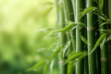 Fototapeta na wymiar Bamboo background or backdrop with selective focus and copy space for text