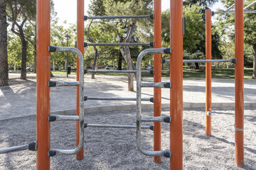 Fototapeta premium A few exercise poles and bars in an urban park