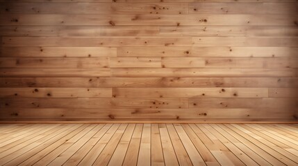 a close up of a wooden floor with a wooden wall generated by Ai