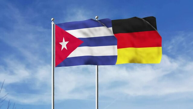Germany Flag Waving Vs the Flag Of CUBA