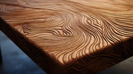 a close up of a wooden table generated by Ai
