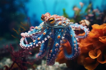 octopus in aquarium, Generative AI