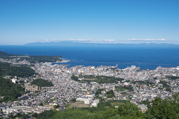 Fototapeta na wymiar 小樽市の天狗山から見える小樽市内