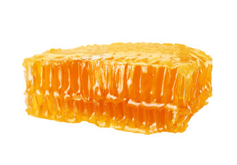 Natural honeycomb with tasty honey isolated on white