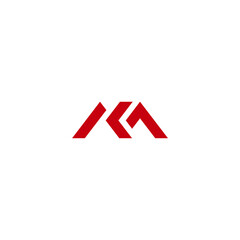  letter km logo or mk logo vector design