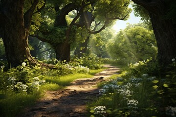 path in the forest, Generative AI