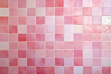 mosaic of pink ceramic tiles, bathroom interior. Generative Ai