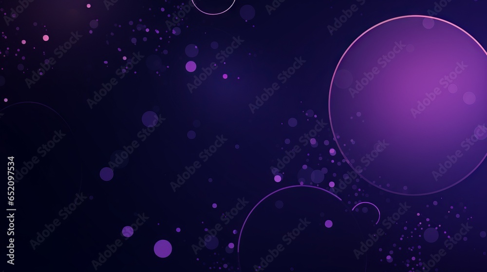 Wall mural an abstract purple background with circles, dots and lines. generative ai.
