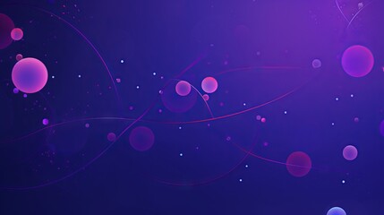 An abstract purple background with circles, dots and lines. Generative AI. 