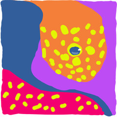 A strange one-eyed creature with yellow speckles