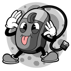 Business And Office Retro Mascot Illustration