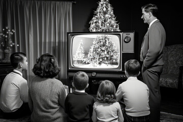 Journey to the Past: A Heartwarming 1960s Holiday TV Special, Where a Family Gathers Around the...