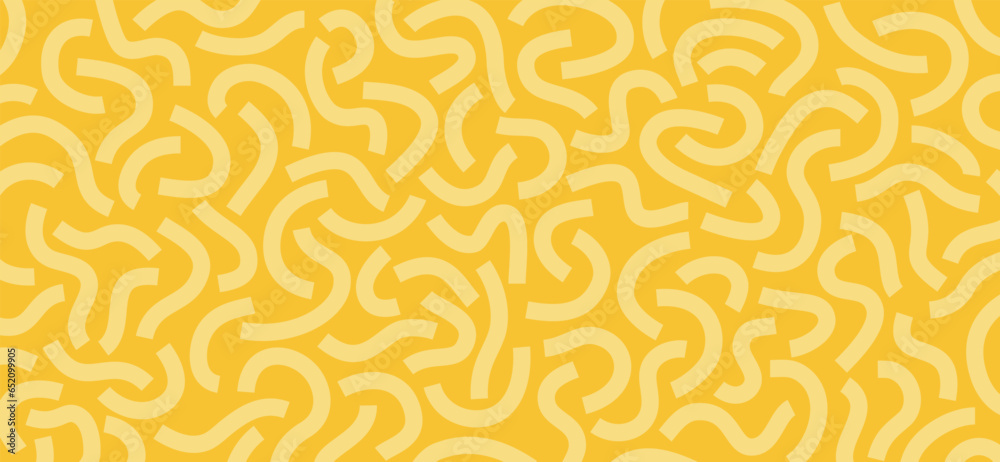 Poster curved lines isolated on yellow background. abstract background