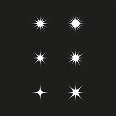set of sparkle lights stars. Vector illustration. EPS 10.