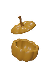Halloween pumpkin and Halloween ghost very cute in blank or isolated background for Halloween content and etc.