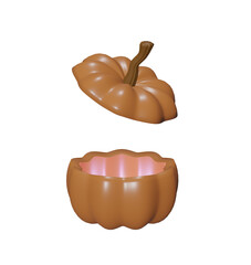 Halloween pumpkin and Halloween ghost very cute in blank or isolated background for Halloween content and etc.
