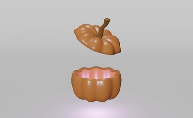 Halloween pumpkin and Halloween ghost very cute in blank or isolated background for Halloween content and etc.
