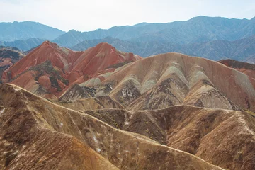 Papier Peint photo Zhangye Danxia Danxia landform in Zhangye, China. Danxia landform is formed from red sandstones