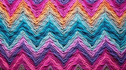 Colorful fabric texture background, zig zag design