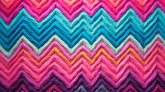 Colorful fabric texture background, zig zag design