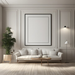 interior-design-mock-up-wood-clean-wallpaper-art-gallery-wide-light-realistic-frame-design