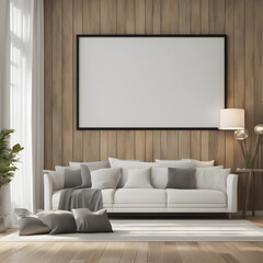 interior-design-mock-up-wood-clean-wallpaper-art-gallery-wide-light-realistic-frame-design