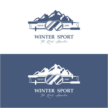 ski logo vector icon illustration design