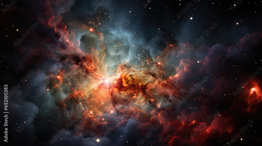 Wall mural colorful space galaxy cloud nebula. stary night cosmos. universe science astronomy. big bang explosi