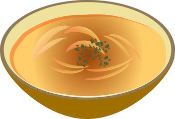 玉ねぎスープのシンプルなイラスト