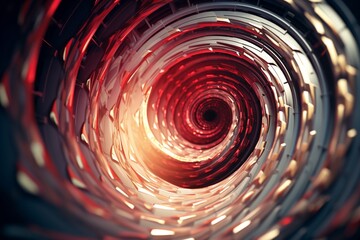 abstract red spiral, Generative AI