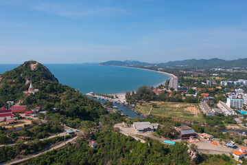 Obraz premium Aerial view of clear blue turquoise seawater, Andaman sea in Phuket island in summer season, Thailand. Water in ocean pattern texture wallpaper background.