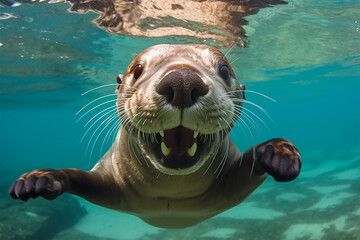 Otter Baby Smile Underwater Ocean Sea River Water