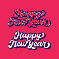 premium vector happy new year text design with 3d style