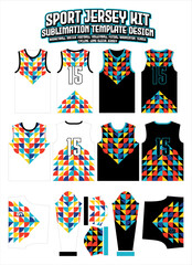 Geometric Color Seamless Jersey Design Sportswear Layout Template