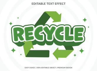 recycle editable text effect template use for business logo and brand