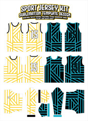 Geometric Lines Jersey Design Sportswear Layout Template