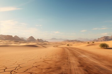 Fototapeta na wymiar sunset in the desert, Generative AI