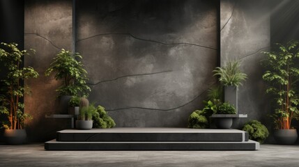 3d Modern Industrial Style Podium Product Display Background