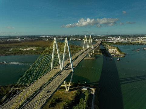 Fred Hartman Bridge in Baytown, Texas USA