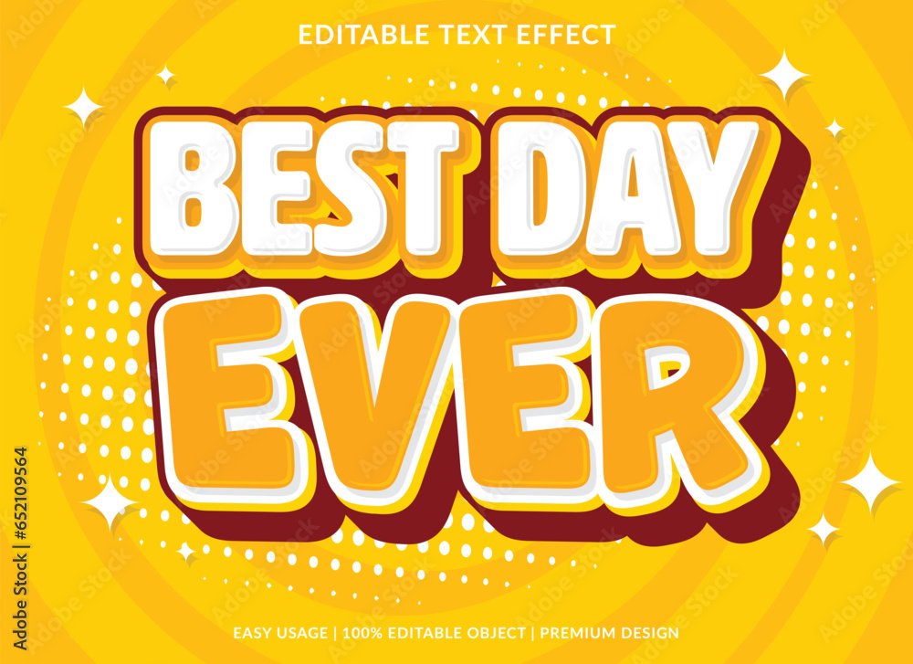 Wall mural best day ever editable text effect template use for business logo and brand - Wall murals