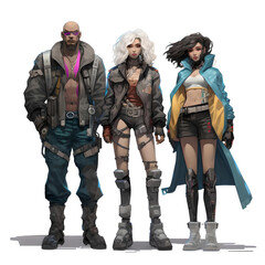 Fototapeta premium Cyberpunk Style Character References - The Cyberpunk Stylized Collection