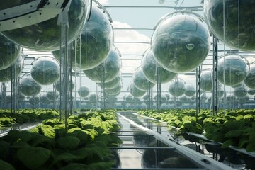 glass dome of the greenhouse, Generative AI - obrazy, fototapety, plakaty