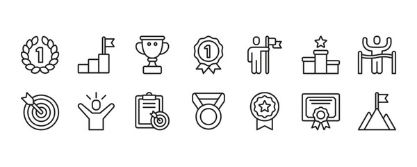 Winner Icon Set. Vector Graphic Illustration.